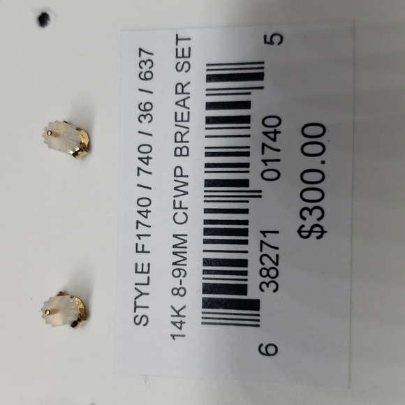 Cultured Freshwater Pearl Bracelet/Earring Set 14K 8-9MM - Picture 4 of 4